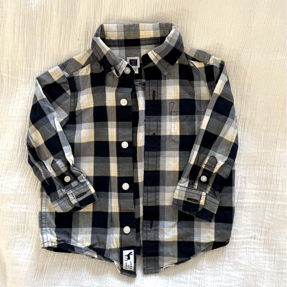 Janie and Jack Plaid Button Down Shirt